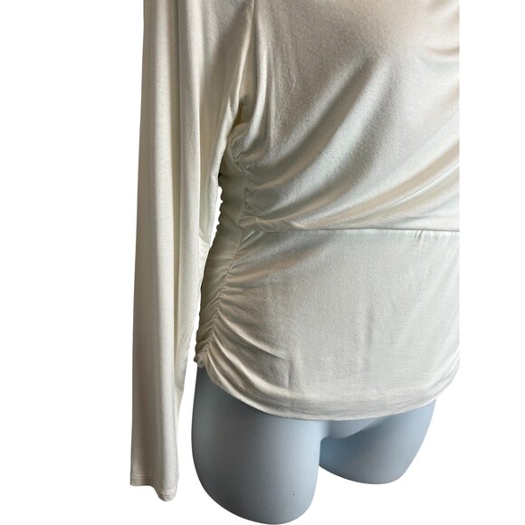 Banana Republic Factory Women's Asymmetrical Neck Knit Top  Size L  Ivory Cream - Picture 4 of 8